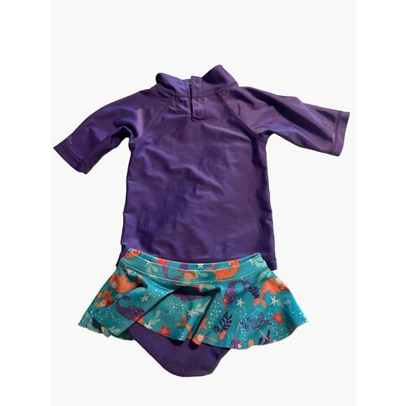 UV Skinz Toddler Girl Size 2 Rash Guard Swim Set with Hat Good used condition Pu - Picture 4 of 10